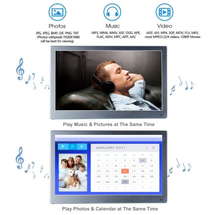 12" Digitaler Bilderrahmen IPS Display 1920*1080 HD-Video Wiedergabe